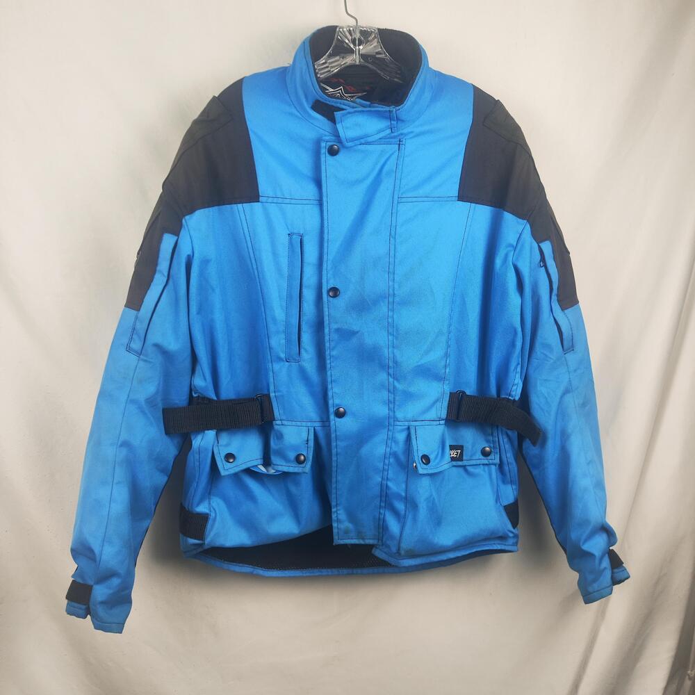 Joe Rocket Jacket Mens Large Blue Ballistic Aramid Fiber Motorcycle Riding